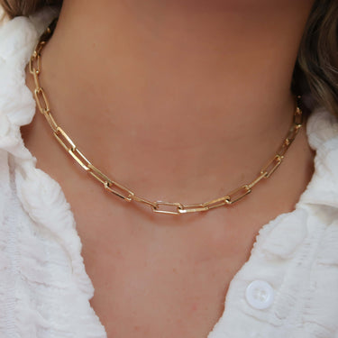 Gold Paper Clip Necklace